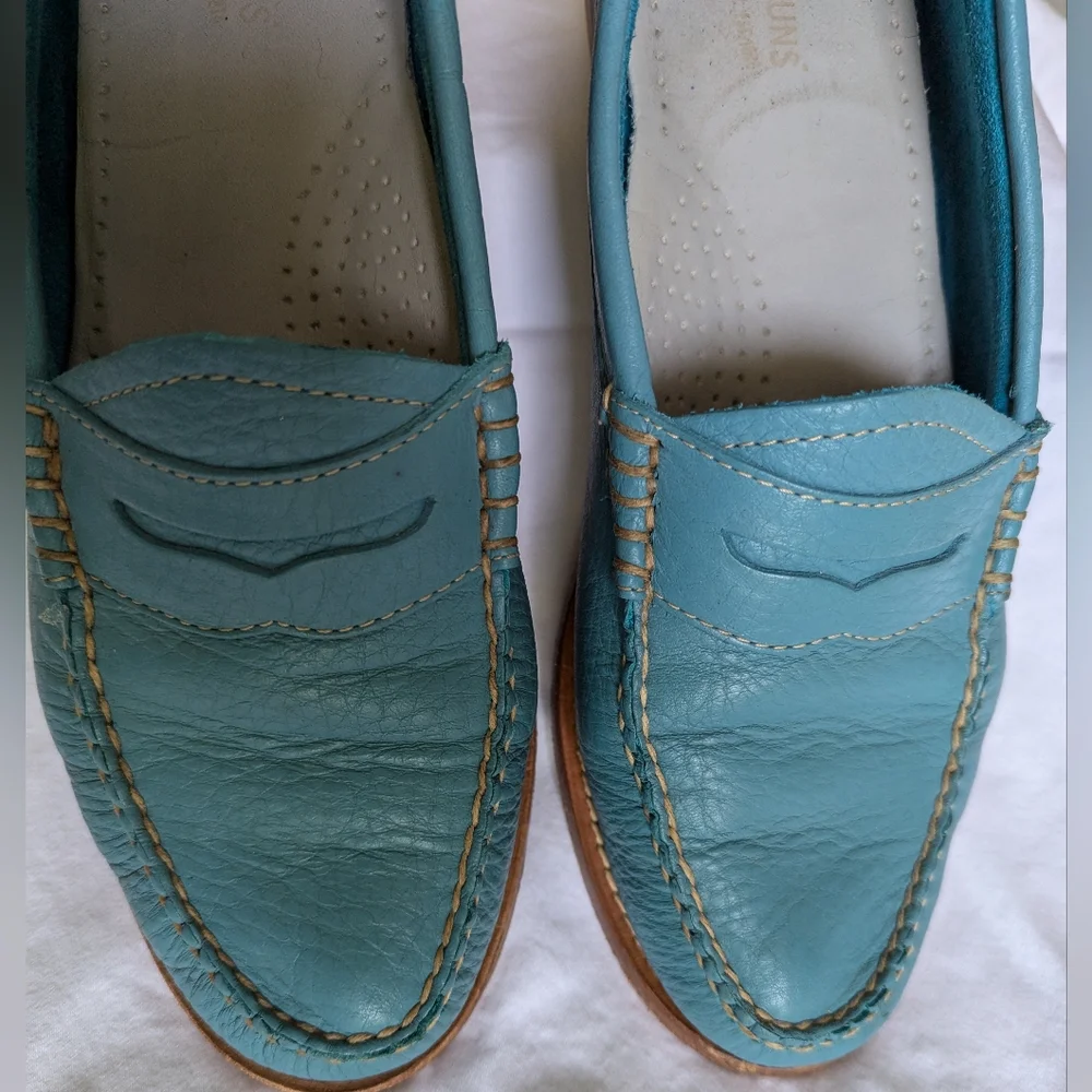 G.H. BASS Weejuns Penny Loafer teal size 8 - Picture 2 of 6